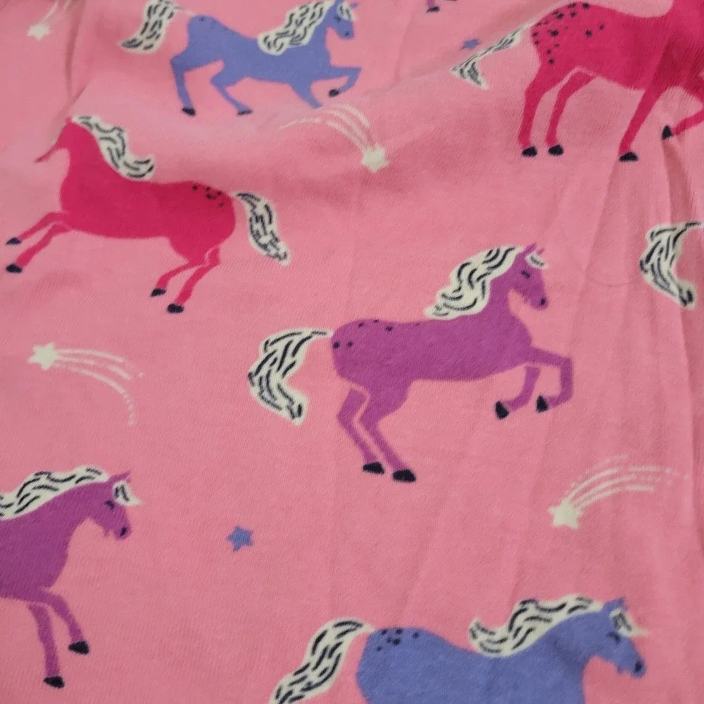 Hatley Size 6 Pajama Set Bundle Girls Pink Unicorn Blue Dog Organic Cotton‎ 2pk